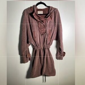 Free People Sadie Surplus Knit Hooded Pullover Tunic jacket X-Small